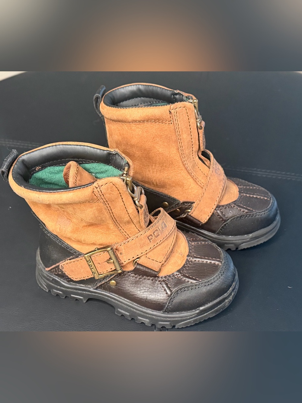 Ralph Lauren Sz 8 Conquest HI Boots Toddler Polo Boots KIDS Leather Snow Boot